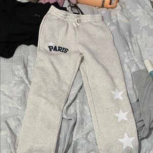 Kids Paris Star Sweatpants - Light Gray